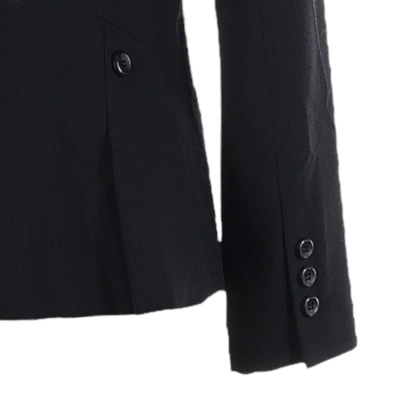 Classiques Entier Virgin Wool Blend Classic Black 3 Button Blazer Size 4 - Picture 5 of 9